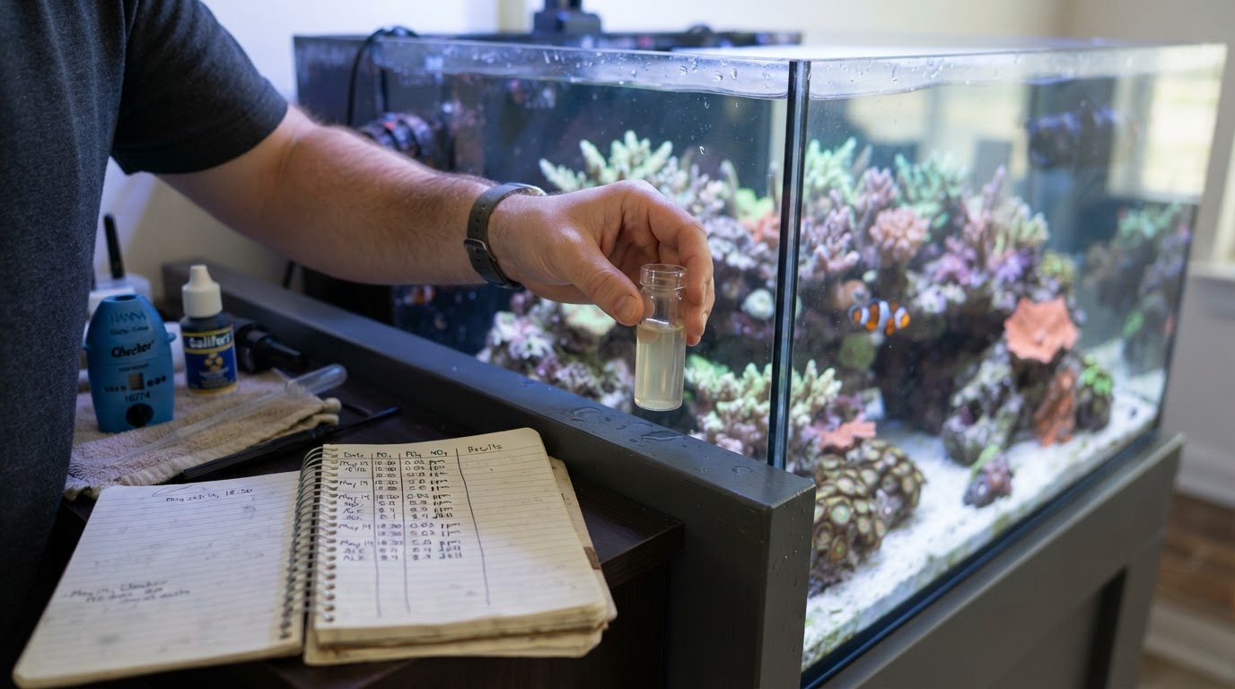 Editorial illustration for how to raise phosphate in reef tank.